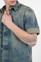 Camicia Denim con Lavaggio Acid e Strappi - I'm Brian