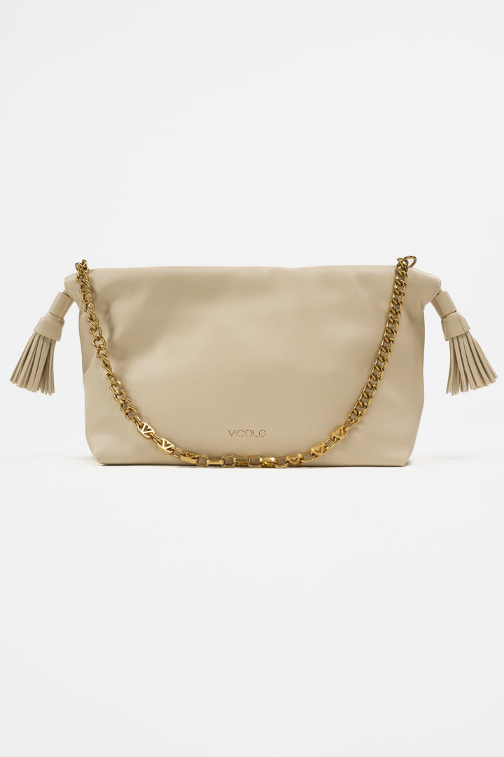 Borsa "Soft Clutch" con Tracolla  e Nappe burro - Vicolo