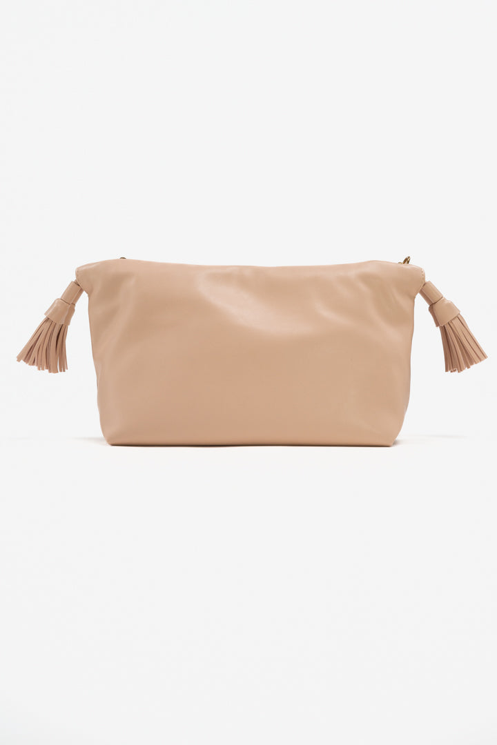 Borsa "Soft Clutch" con Tracolla  e Nappe rosa cipria - Vicolo