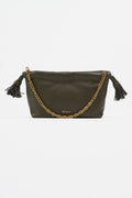 Borsa "Soft Clutch" con Tracolla  e Nappe verde oliva - Vicolo