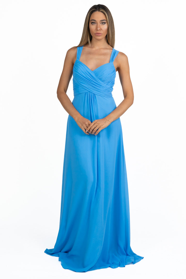 Abito Lungo da Cerimonia azzurro - Berti Mode Collection