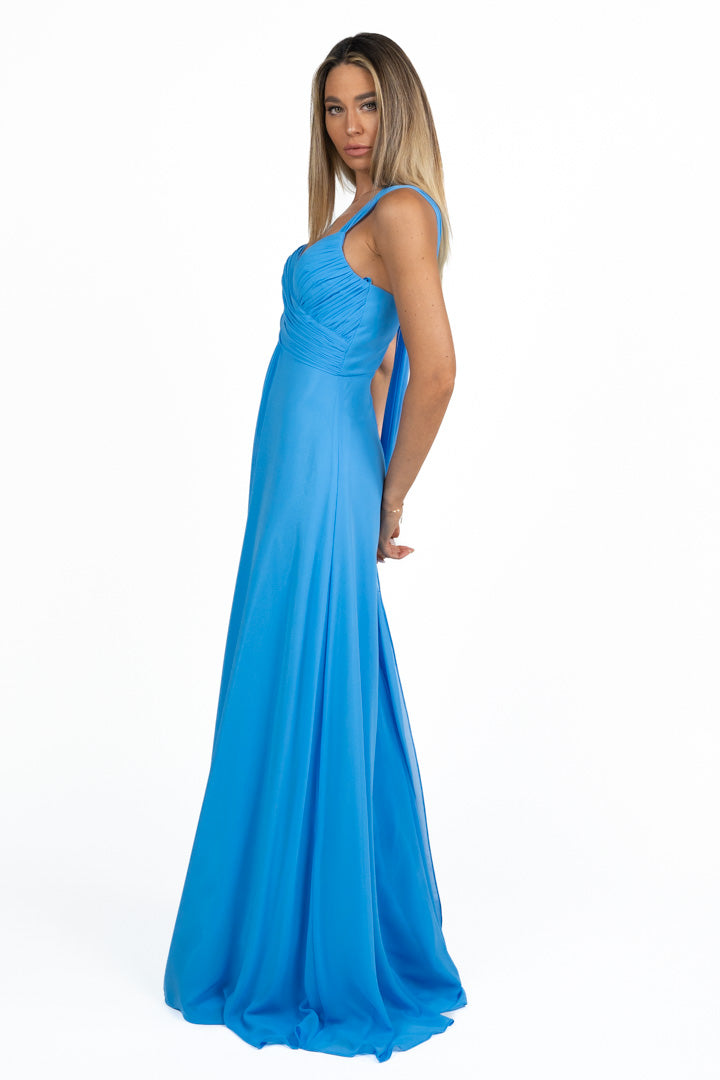 Abito Lungo da Cerimonia azzurro - Berti Mode Collection