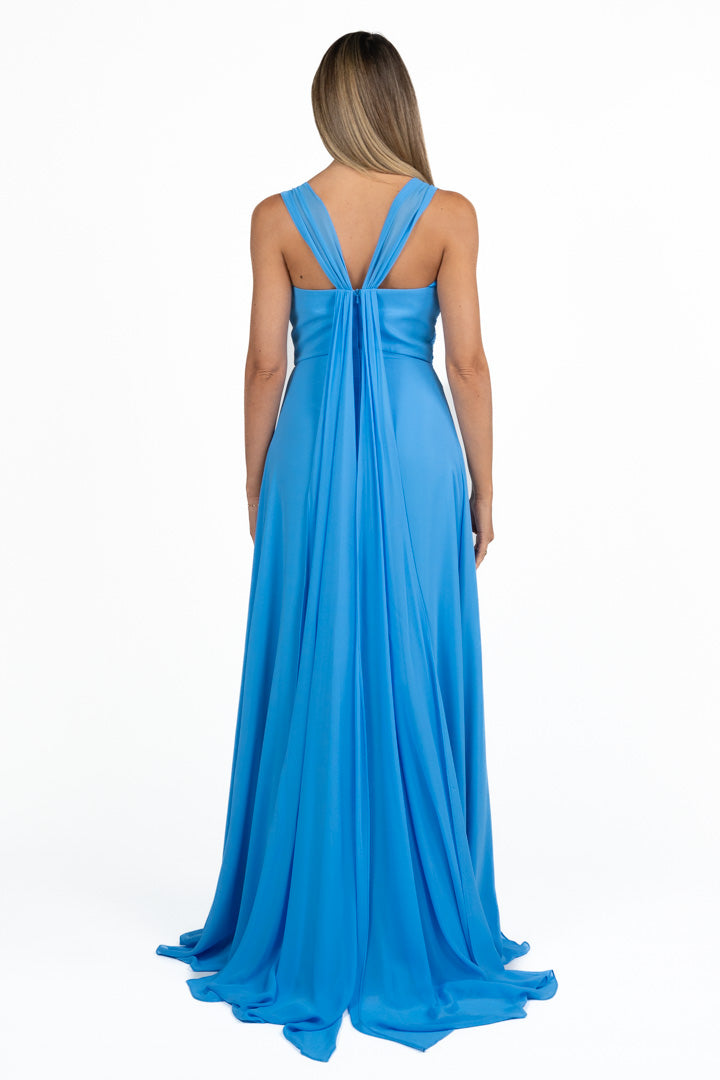 Abito Lungo da Cerimonia azzurro - Berti Mode Collection