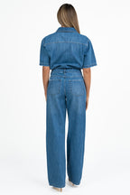 Tuta in denim manica corta - Vicolo