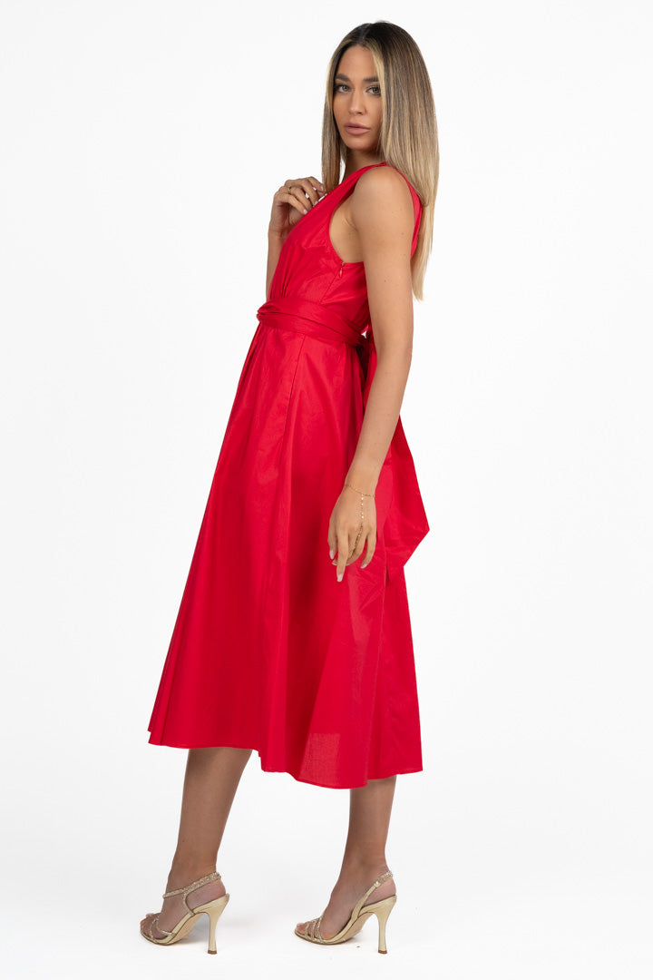 Abito Midi Smanicato corallo - Twinset