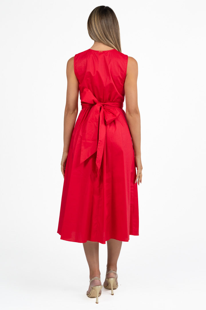 Abito Midi Smanicato corallo - Twinset