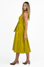 Abito Midi Smanicato Giallo Lime con Cintura - Twinset