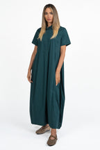 Abito Maxi Chemisier Verde Bosco - Jurere