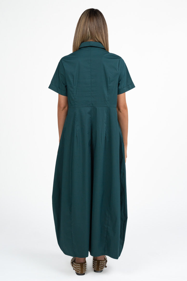 Abito Maxi Chemisier Verde Bosco - Jurere