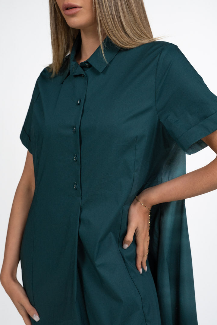 Abito Maxi Chemisier Verde Bosco - Jurere