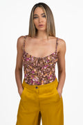 Body a Corsetto con Stampa Floreale - Vicolo
