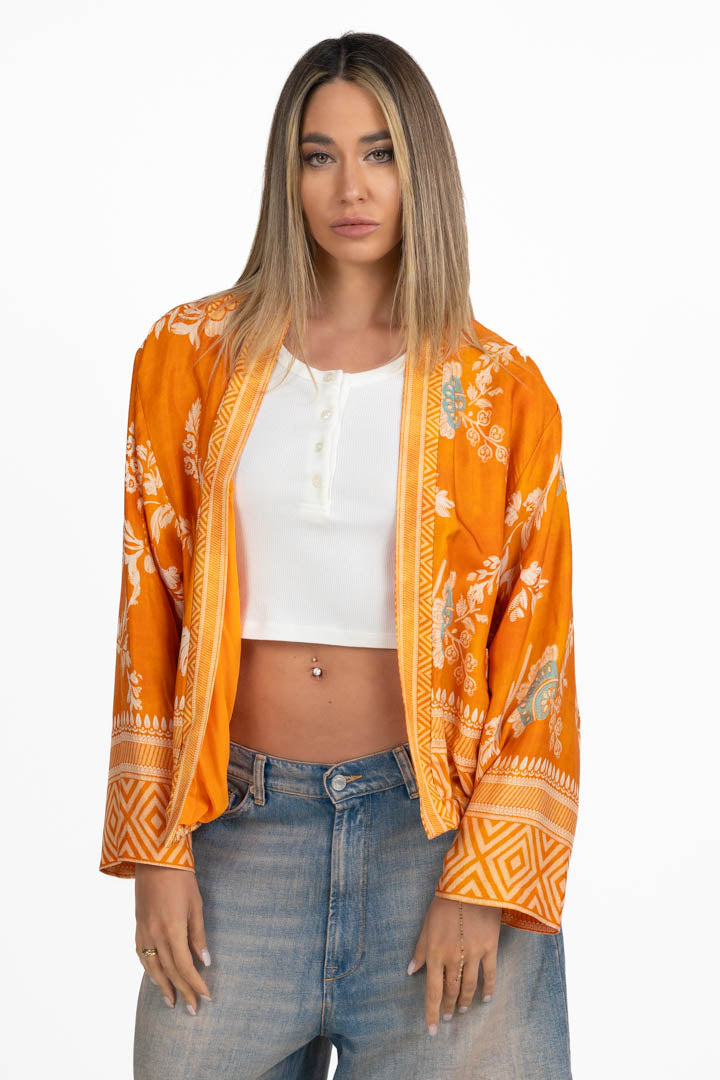 Bomber-Kimono in Seta Jacquard - Wu side