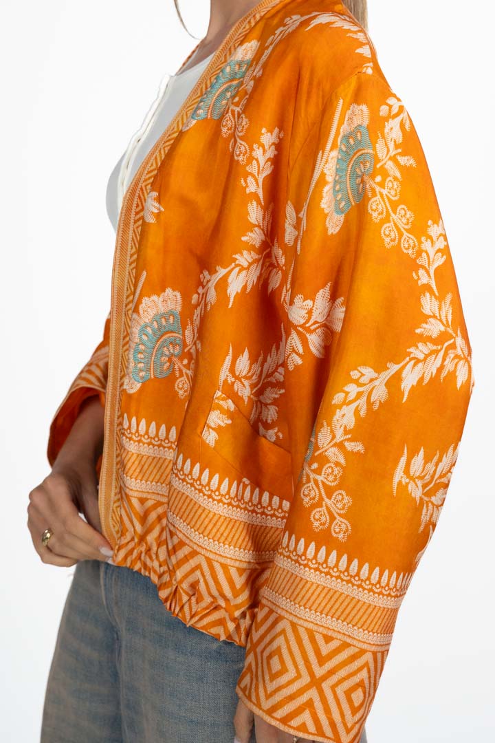 Bomber-Kimono in Seta Jacquard - Wu side