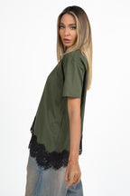 T-shirt con Orlo in Pizzo - Vicolo