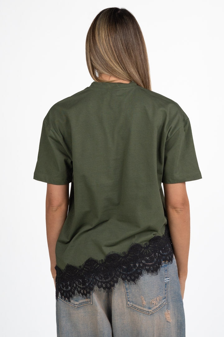 T-shirt con Orlo in Pizzo - Vicolo