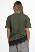 T-shirt con Orlo in Pizzo - Vicolo