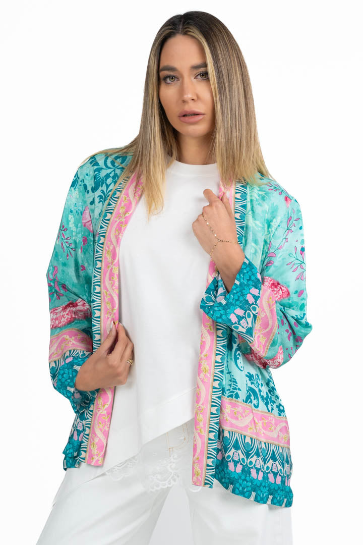 Kimono in Seta Jacquard - Wu side