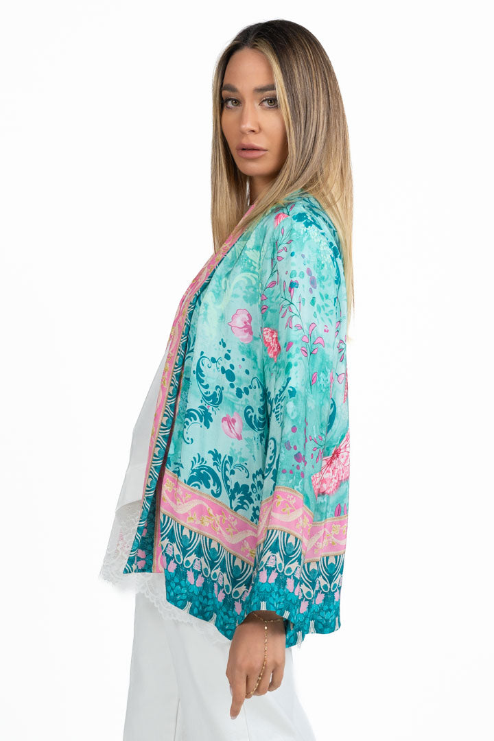 Kimono in Seta Jacquard - Wu side