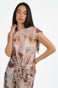 Canotta a Fiori Effetto Chiffon con Nodo - Vicolo