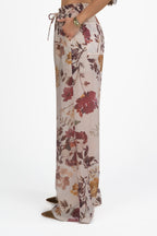 Pantalone Ampio a Fiori in Tessuto Leggero - Vicolo
