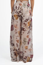 Pantalone Ampio a Fiori in Tessuto Leggero - Vicolo