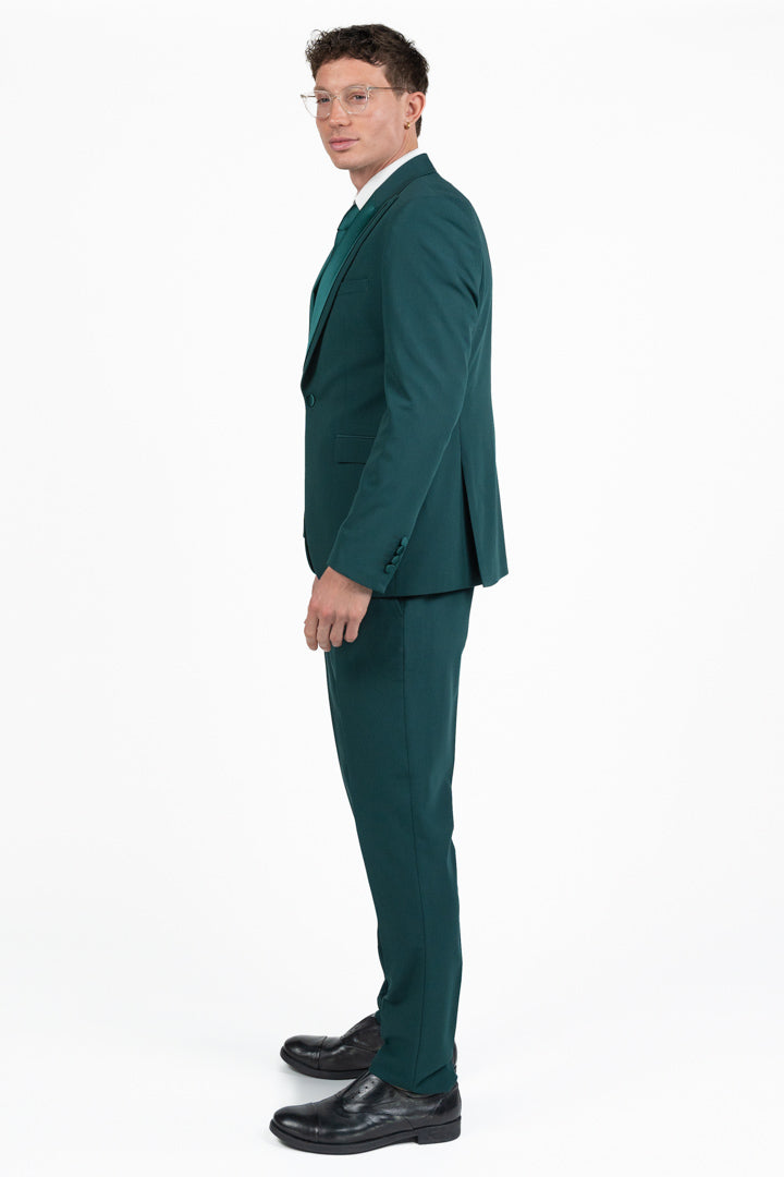Completo Tre Pezzi Uomo – Verde Smeraldo con Dettagli in Raso - Musani