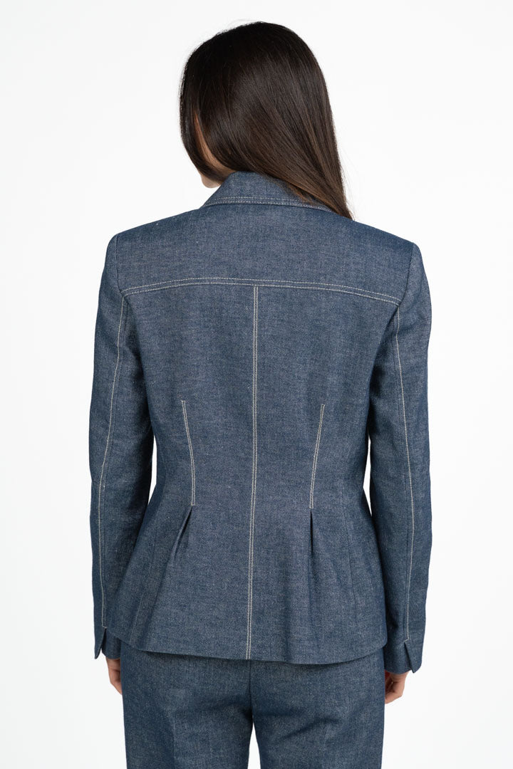 Giacca Doppio Petto Sartoriale Effetto Denim - Penny Black