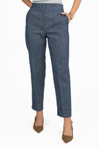 Pantalone a Sigaretta Sartoriale Effetto Denim - Penny Black