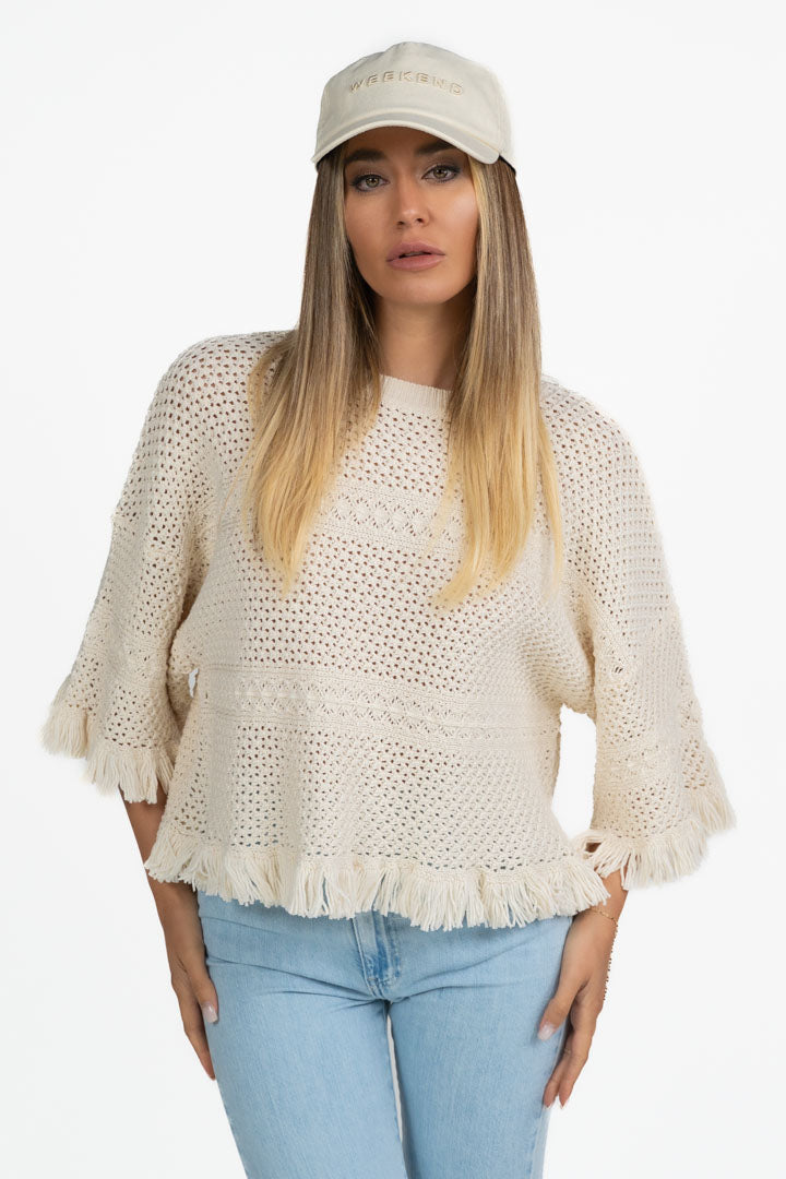 Maglia in Maglia Traforata con Frange - Weekend Max Mara