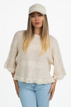 Maglia in Maglia Traforata con Frange - Weekend Max Mara