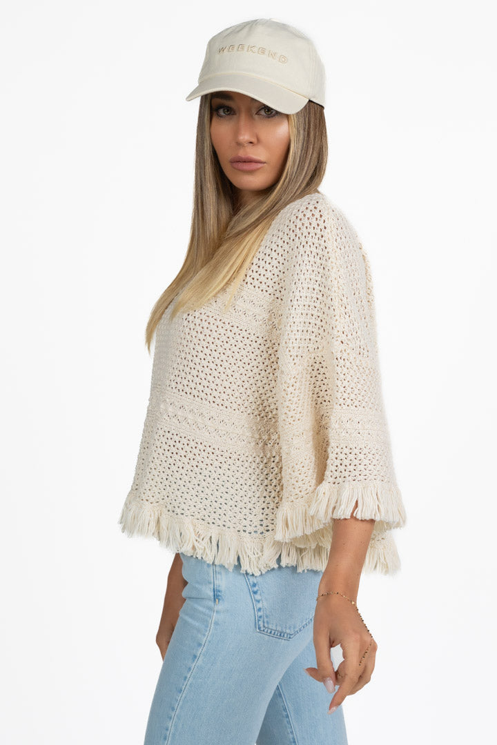 Maglia in Maglia Traforata con Frange - Weekend Max Mara