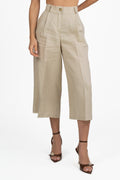 Bermuda Lungo in Tessuto Naturale - Beige - Vicolo