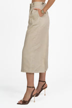 Bermuda Lungo in Tessuto Naturale - Beige - Vicolo