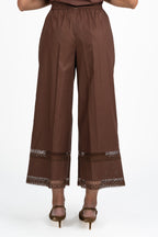 Pantalone Marrone con Dettagli in Pizzo - Twinset