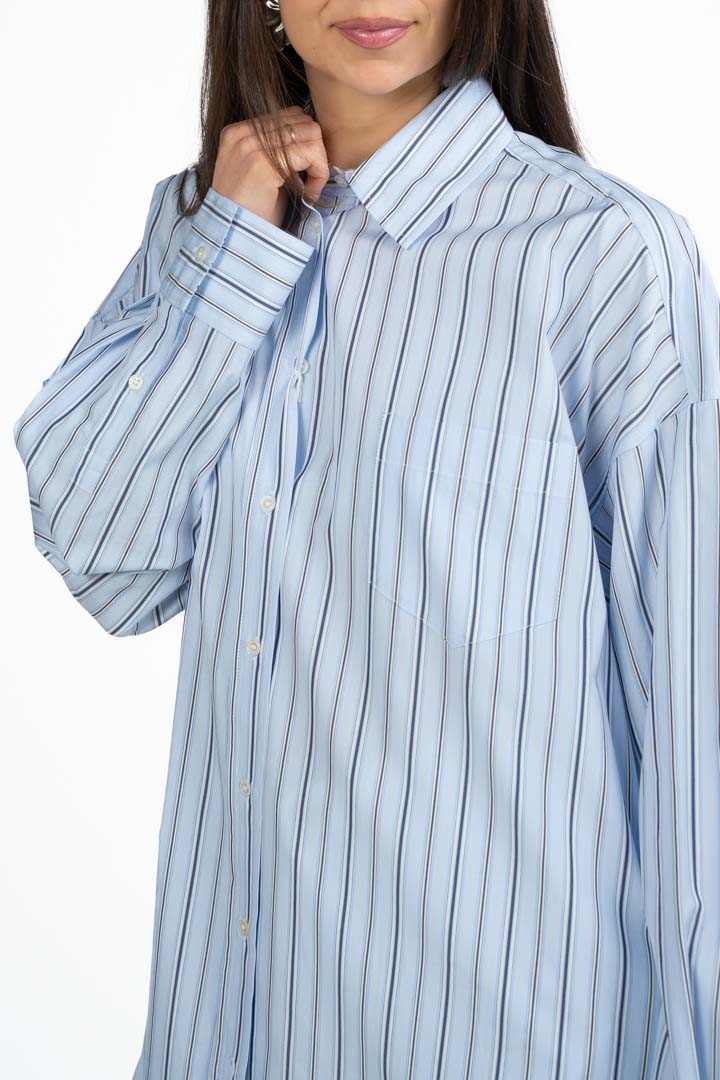 Camicia Oversize a Righe Azzurra - Weekend Max Mara