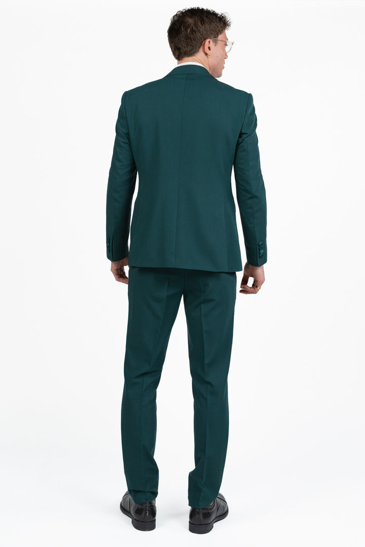 Completo Tre Pezzi Uomo – Verde Smeraldo con Dettagli in Raso - Musani