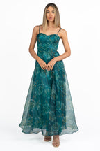 Abito con Corpetto Bustier verde bosco - Berti Mode Collection