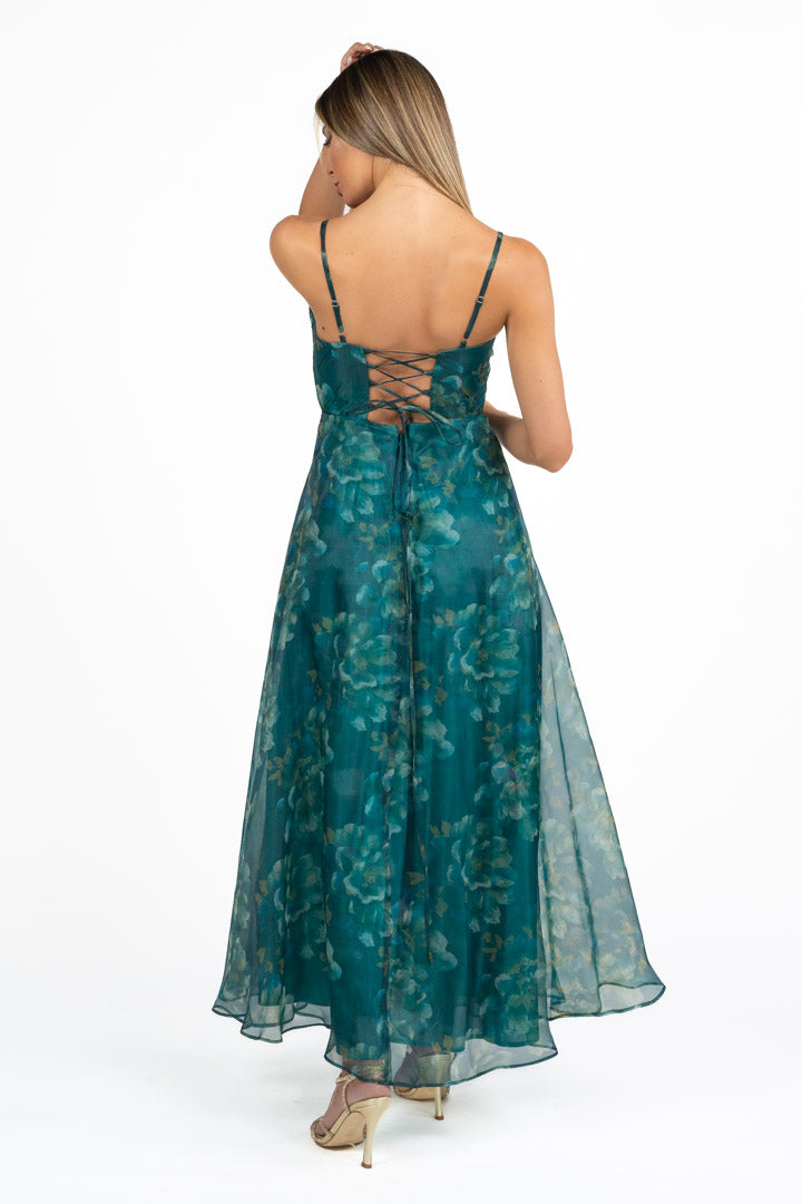 Abito con Corpetto Bustier verde bosco - Berti Mode Collection