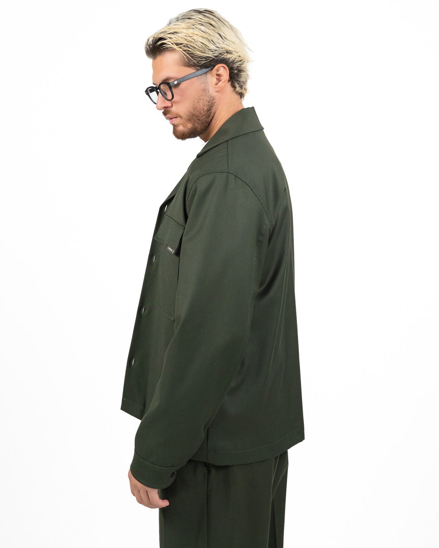 Overshirt Verde Militare con Tasche Frontali - I'M Brian