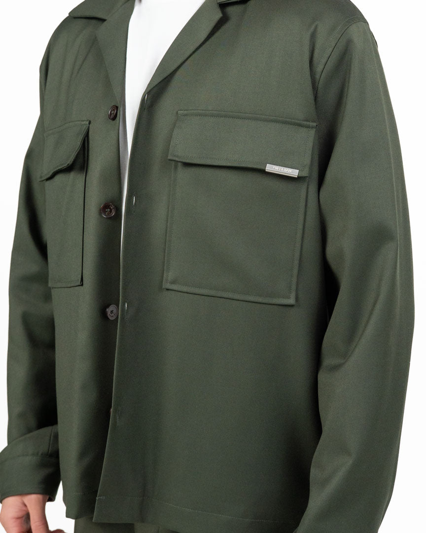 Overshirt Verde Militare con Tasche Frontali - I'M Brian