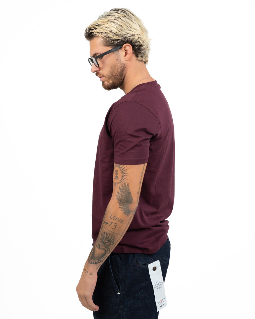 T-shirt Tinta Unita Bordeaux - Over/D
