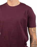 T-shirt Tinta Unita Bordeaux - Over/D