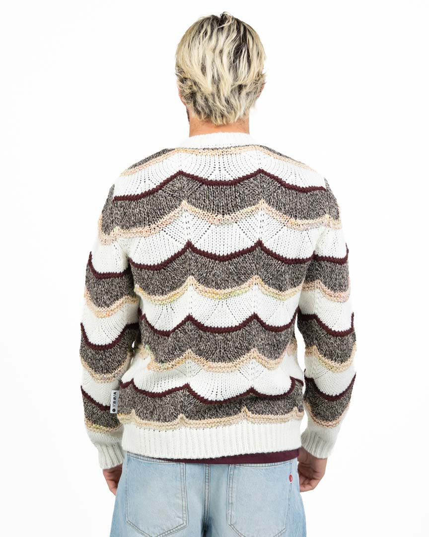 Maglione a Trecce con Motivo Onde Tricolor - Berna