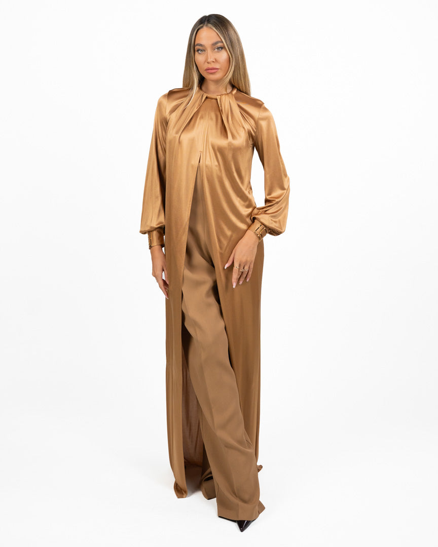 Casacca in jersey lucido cuoio - Elisabetta Franchi