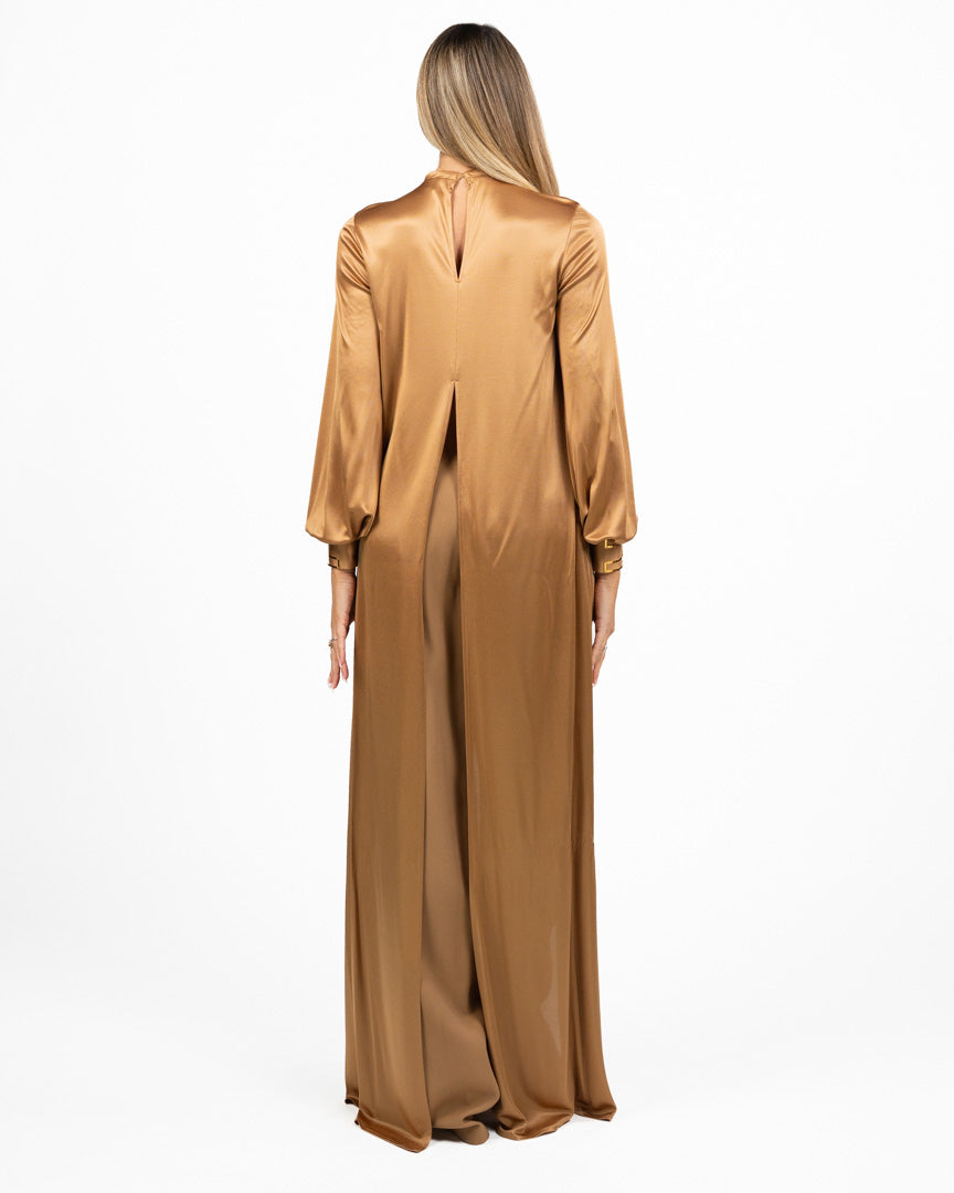 Casacca in jersey lucido cuoio - Elisabetta Franchi