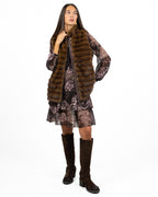 Gilet in Ecopelliccia Lavorazione Orizzontale - Marrone - Emme Marella