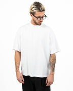 T-Shirt Boxy Fit con Collo Alto in Cotone - Over/D
