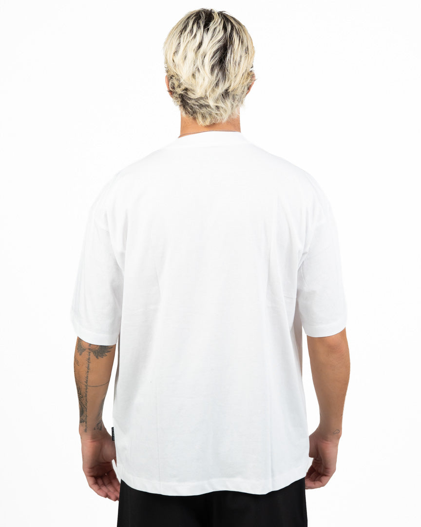 T-Shirt Boxy Fit con Collo Alto in Cotone - Over/D