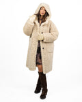 Cappotto Montoncino Reverse Reversibile con Cappuccio e guanti panna- Montereggi