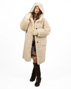 Cappotto Montoncino Reverse Reversibile con Cappuccio e guanti panna- Montereggi
